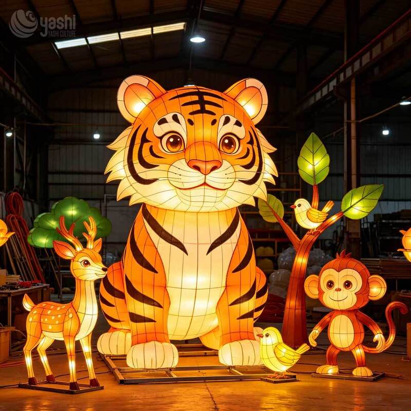 Custom Zigong Panda Animal Festival Lantern, Outdoor LED Silk Light Sculpture for Park Scenic Spot Night Tour Festival Decoration