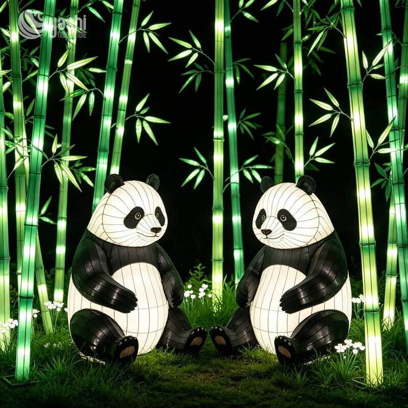Giant Custom Giraffe Animal Lantern Set, Turnkey Design and Installation Service for Theme Park Night Tour Festival Decoration