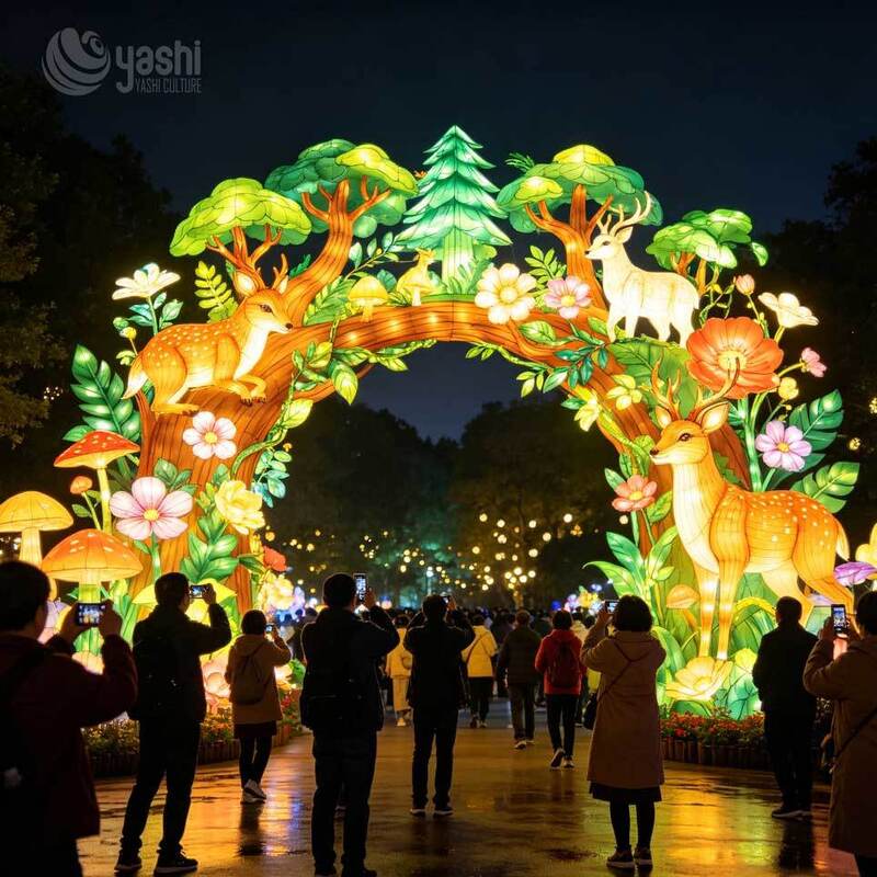 Custom Underwater World Ocean Themed Lantern Arch For Outdoor Theme Park Night Tour Festival Entrance Decoration