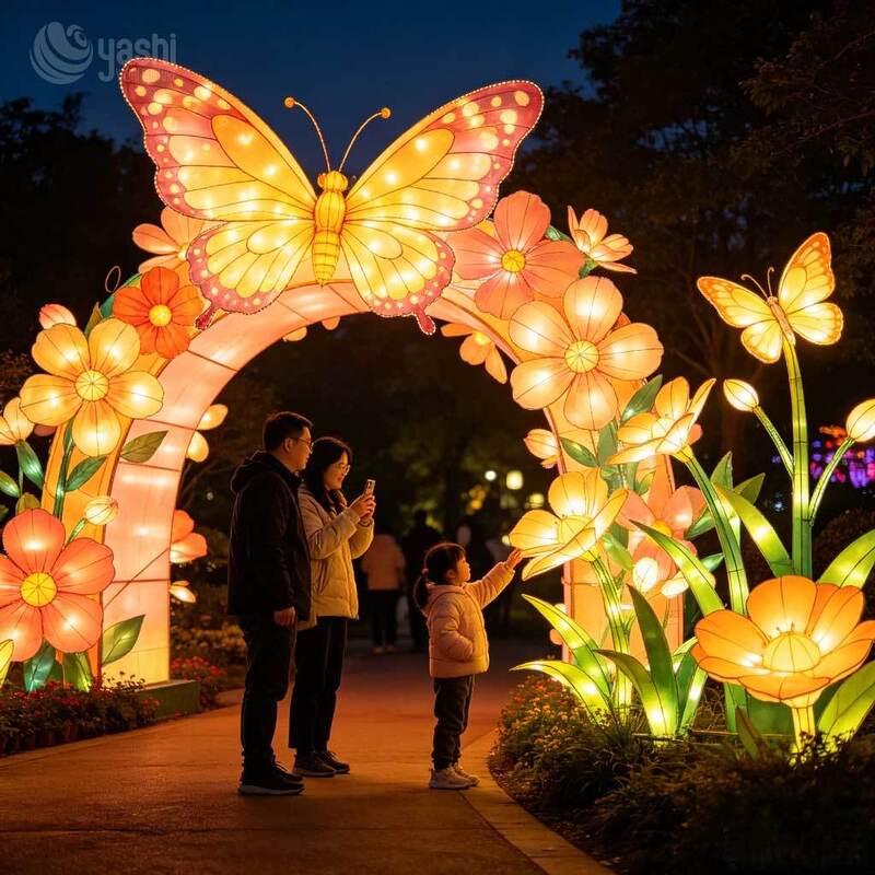 Custom Underwater World Ocean Themed Lantern Arch For Outdoor Theme Park Night Tour Festival Entrance Decoration