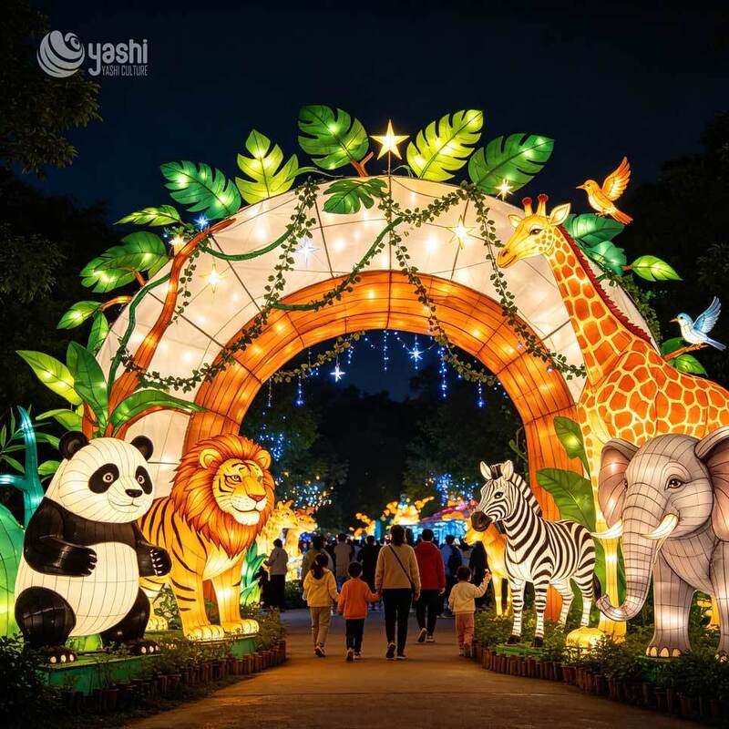 Turnkey Immersive Festival Light Installation, Custom Ocean Themed Pattern Lanterns for Amusement Park and Zoo Holiday Decor