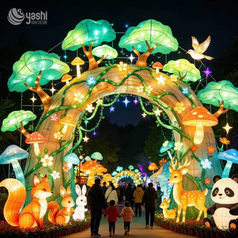 Turnkey Immersive Festival Light Installation, Custom Ocean Themed Pattern Lanterns for Amusement Park and Zoo Holiday Decor