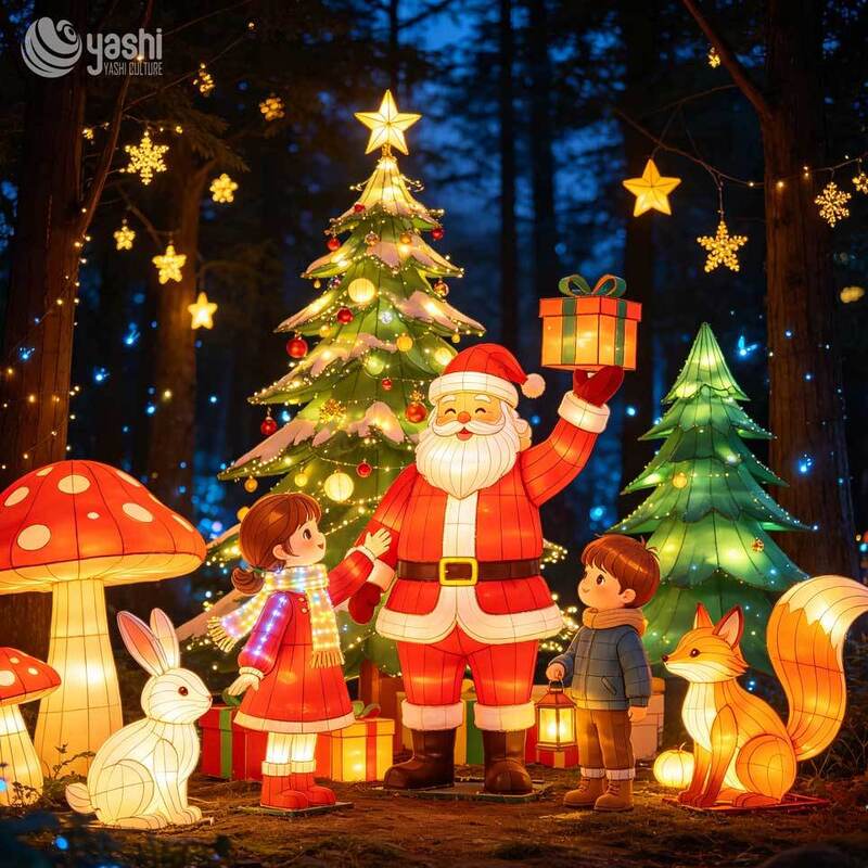 Custom Premium Christmas Snowman Sculpture Lantern, Holiday Decor Lantern for Outdoor Parks Zoos and Theme Parties