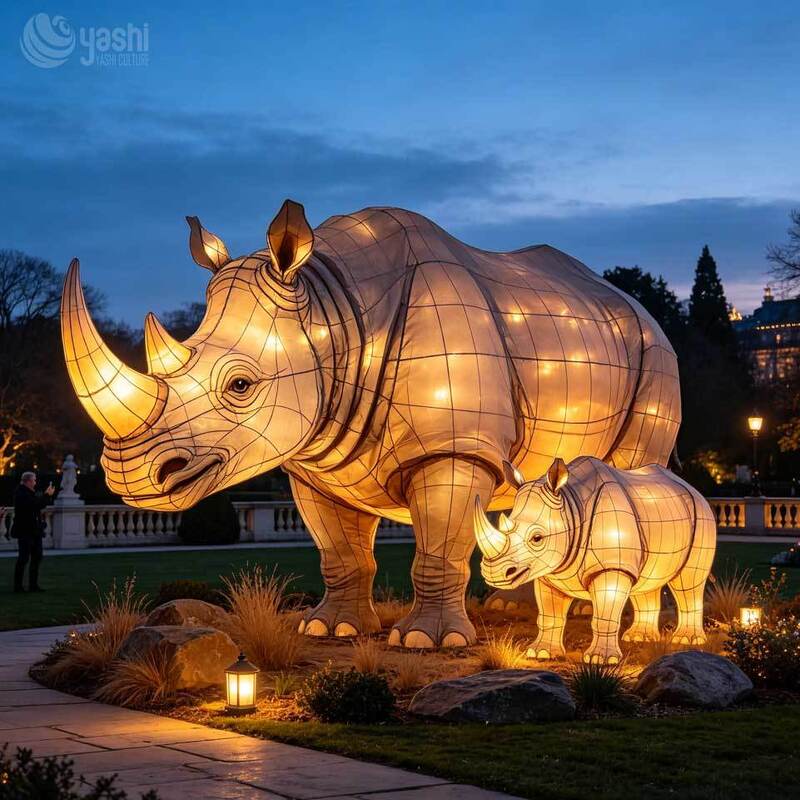 Custom Giraffe Festival Lantern, Large Outdoor Wildlife Light Installation for Zoo and Botanical Garden Night Exhibition