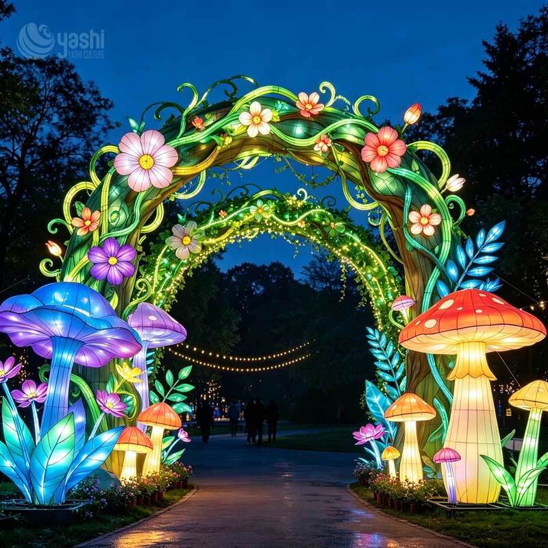 Custom Winter Forest Snowman Animal Mushroom Festival Lantern Outdoor Party New Year Christmas Decoration