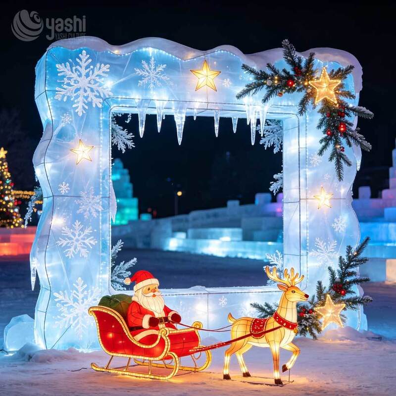 Custom Large Outdoor Christmas Gingerbread House Arch Lantern, Waterproof Festival Light for Park, Mall, Theme Park Holiday Photo Decoration