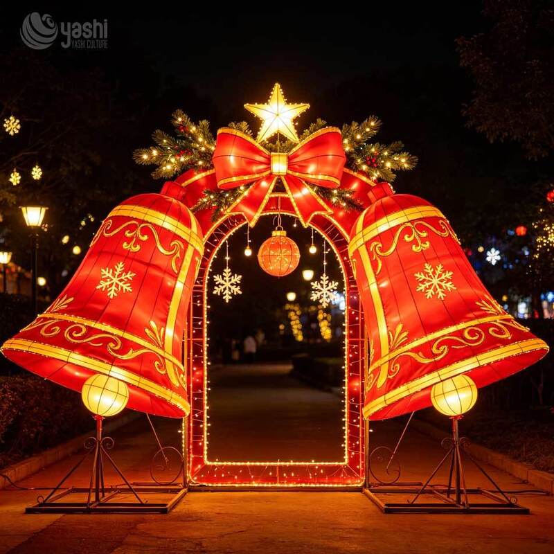 Custom Large Outdoor Christmas Photo Frame Lantern, Waterproof Festival Light for Park, Mall, Theme Park Holiday Photo Decoration