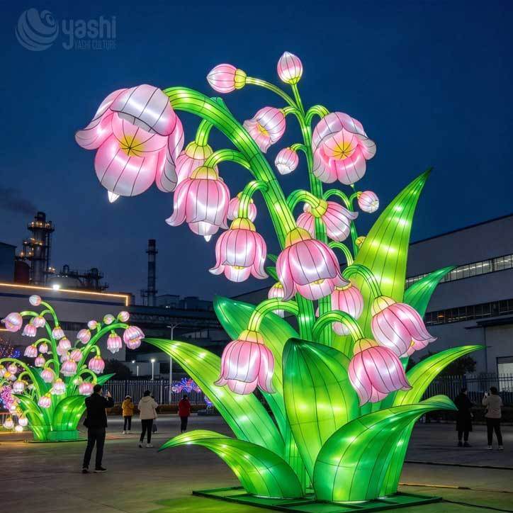 Colorful Waterproof Tulip Festival Lantern, LED Flower Light Sculpture for Outdoor Theme Park Garden Holiday Light Display