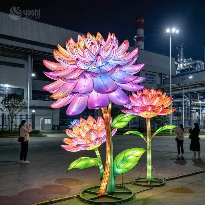 Giant Waterproof Mushroom Festival Lantern, Large LED Mushroom Light Sculpture for Garden Theme Park Holiday Light Show Decoration