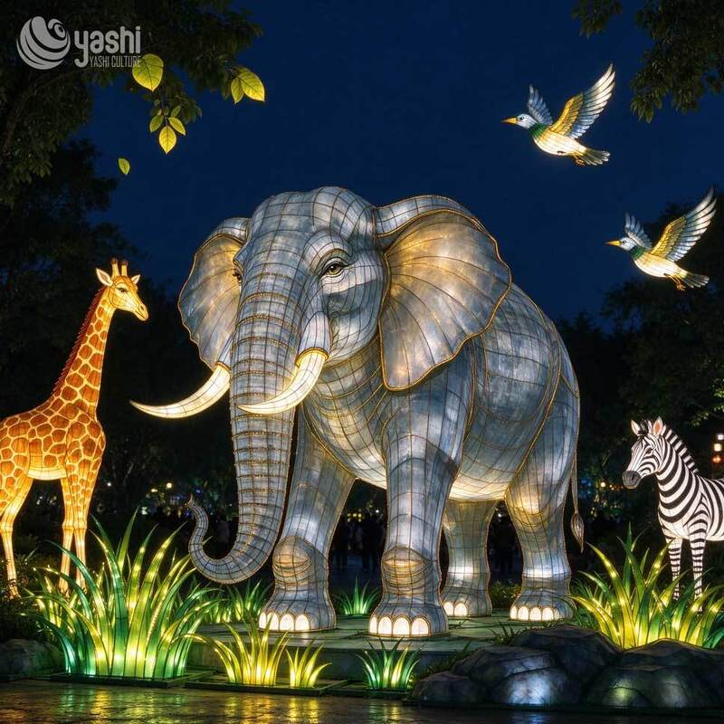 Custom Waterproof Ocean Animal Light Sculpture, Octopus Jellyfish LED Festival Lantern for Water Park Light Festival Decoration