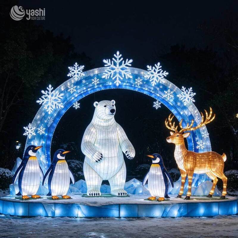 Custom Waterproof Ocean Animal Light Sculpture, Octopus Jellyfish LED Festival Lantern for Water Park Light Festival Decoration