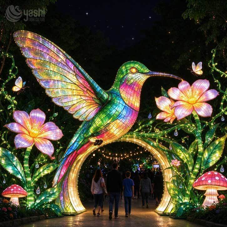 Giant Butterfly Lantern Arch Custom Outdoor LED Festival Light Sculpture for Theme Park and Zoo Entrance