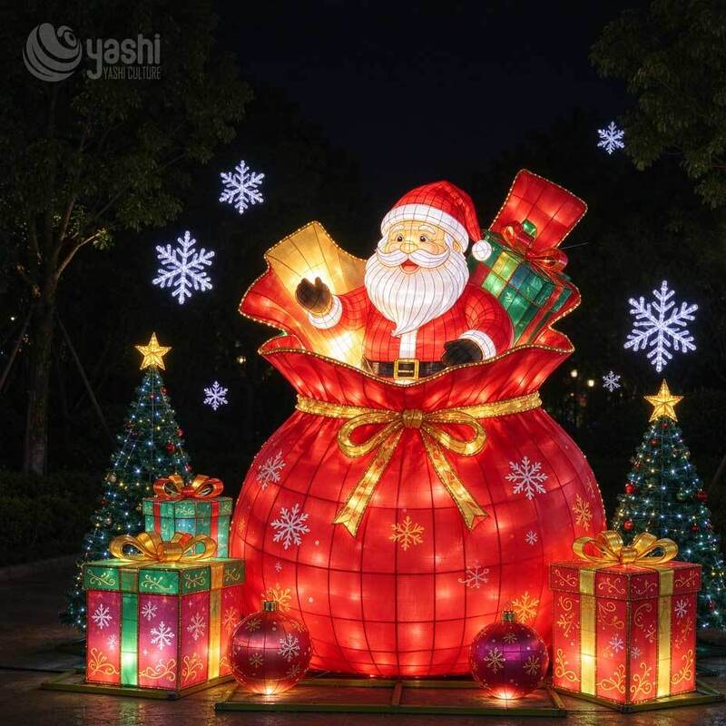Custom Candy Cane Christmas Arch Festival Lantern, LED Light Sculpture for Outdoor Malls Plazas and Shopping Center Christmas Decorations