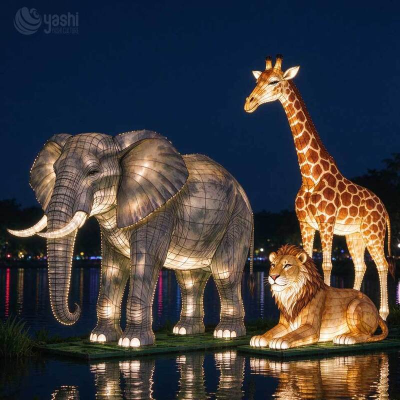 Custom Cheetah Festival Lantern Sculpture, Waterproof LED Animal Light for Zoo and Theme Park Night Exhibition