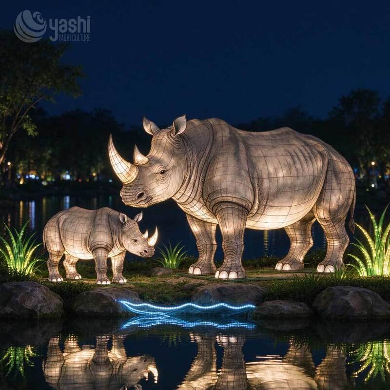Custom Kangaroo Festival Lantern Sculpture, Waterproof LED Animal Light for Zoo and Theme Park Night Exhibition