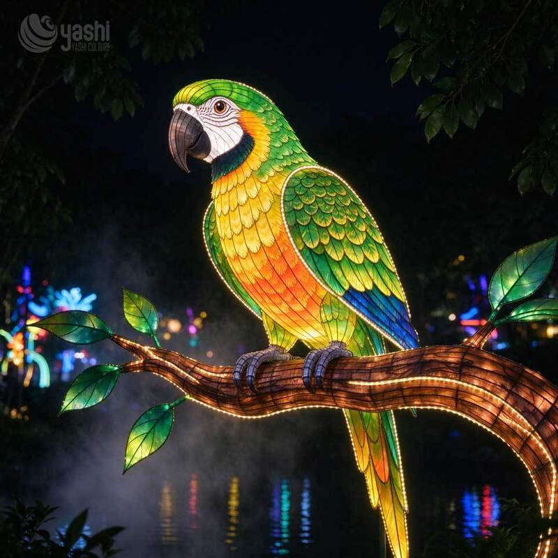 Custom Frog on Lotus Pad Festival Lantern, Waterproof LED Aquatic Animal Light Sculpture for Zoo and Theme Park Pond Night Exhibition