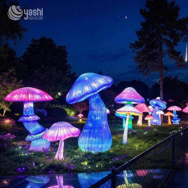 Custom Sunflower Festival Lantern Set, Large LED Flower Light Sculpture, Outdoor Waterproof Decor for Theme Park Night Exhibition