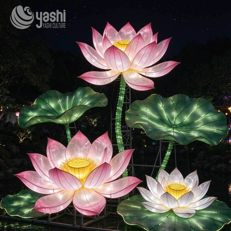 Custom Sunflower Festival Lantern Set, Large LED Flower Light Sculpture, Outdoor Waterproof Decor for Theme Park Night Exhibition