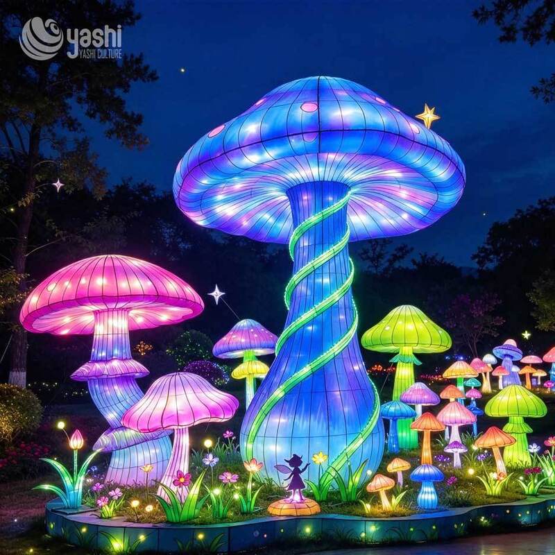 Custom Tulip Festival Lantern Set, Colorful LED Flower Light Sculpture, Outdoor Holiday Lighting Decor for Theme Park Garden Night Exhibition