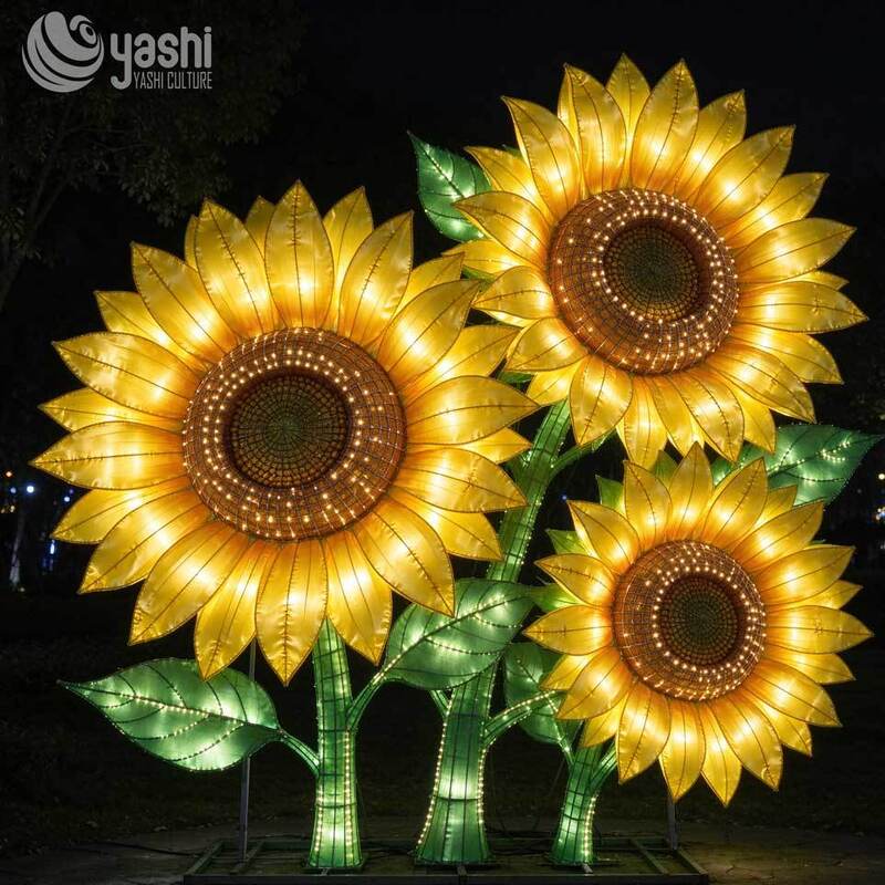 Custom Tulip Festival Lantern Set, Colorful LED Flower Light Sculpture, Outdoor Holiday Lighting Decor for Theme Park Garden Night Exhibition