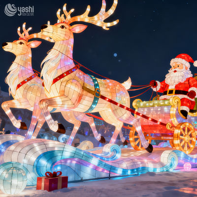 Artificial Christmas Reindeer, Sleigh Decorative Lanterns, and Christmas Outdoor-themed Lanterns