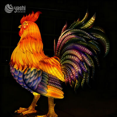Chinese Traditional Festival Zodiac Chicken Lantern Outdoor Decoration New Year Animal Lanterns