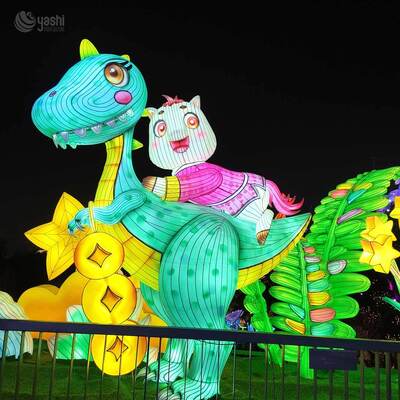 Wholesale Cute Cartoon Dinosaur Lanterns - Color-Changing & Dimmable, Outdoor Theme Park Decor for Festival Parties
