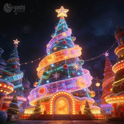 Giant Custom LED Christmas Tree Sculpture Light Outdoor 3D Holiday Lantern Party Xmas Decoration